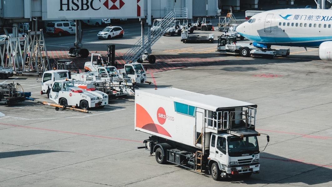 Hans Air Express air cargo vehicle at Mumbai airport for international courier dispatch